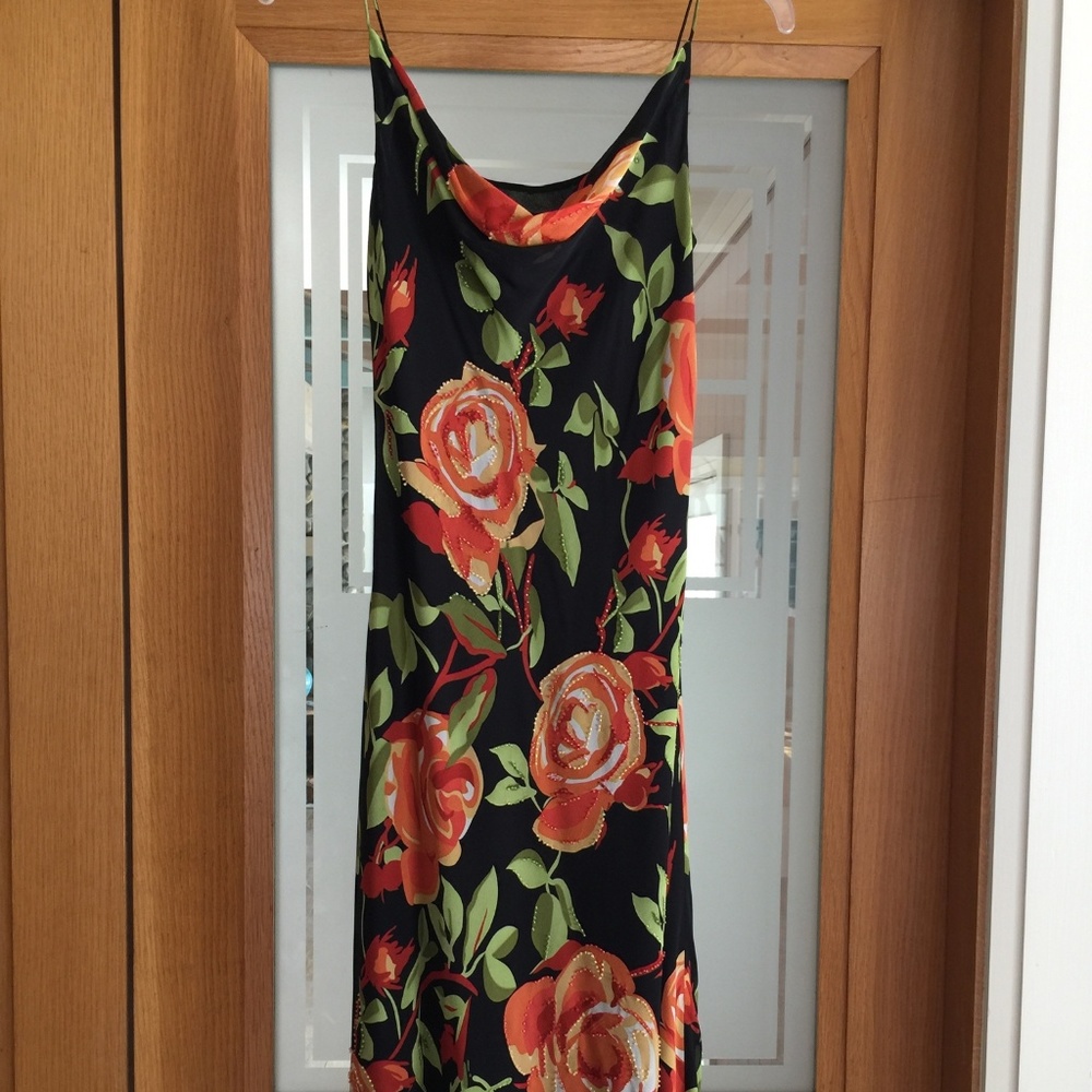 Coral & Black Summer Silk